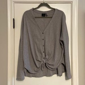 Urban Outfitters Out From Under Jojo Oversized Thermal Cardigan in Gray